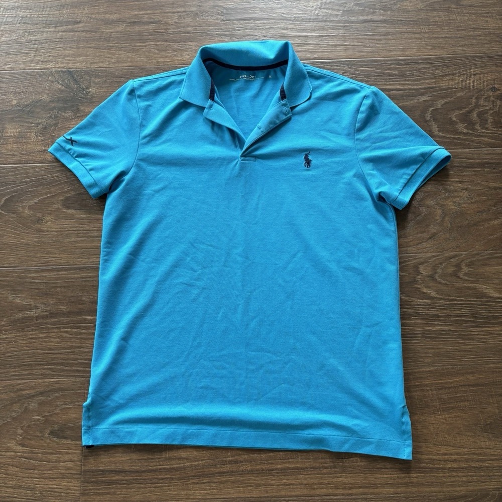 RLX Ralph Lauren Men's Blue Short Sleeve Solid Polo Shirt Size M